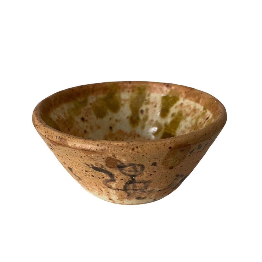 Vintage Handmade Art Pottery Small Bowl Signed Unknown Artist
